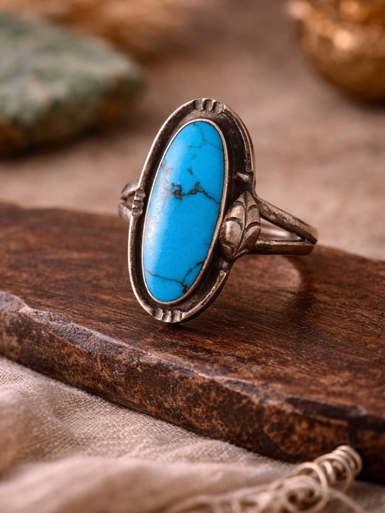 Taxco Jewelry - Vintage Taxco Mexico Turquoise Ring | Sterling Silver 925 Size 10 Southwestern